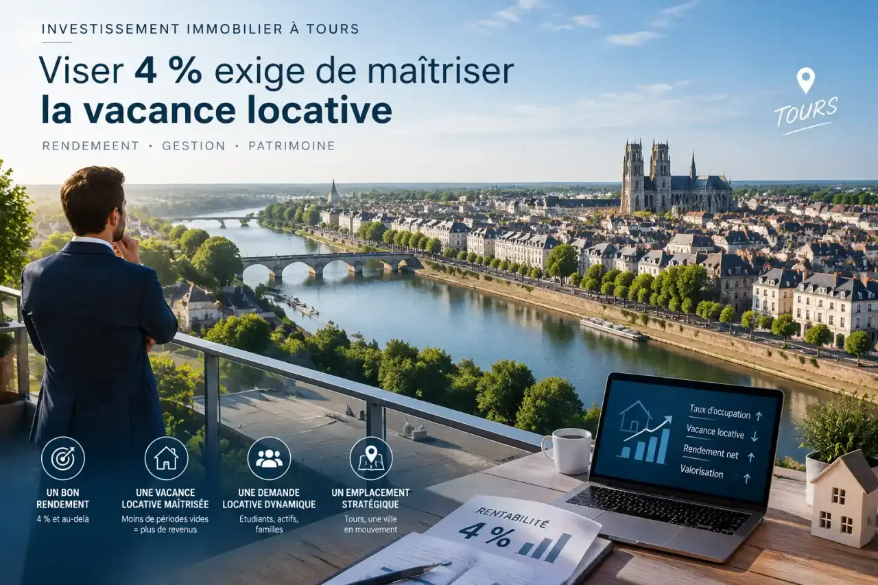 Investissement immobilier à Tours : viser 4 % exige de maîtriser la vacance locative
