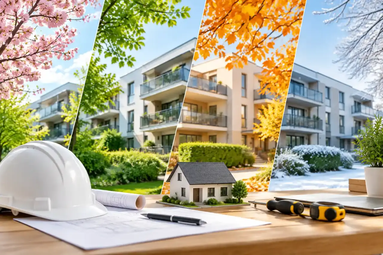 Immeuble résidentiel bien entretenu entouré de végétation