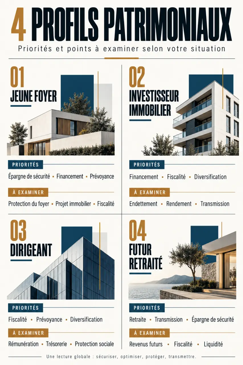 Cabinet de conseil en gestion de patrimoine à Nancy : besoins patrimoniaux selon les profils