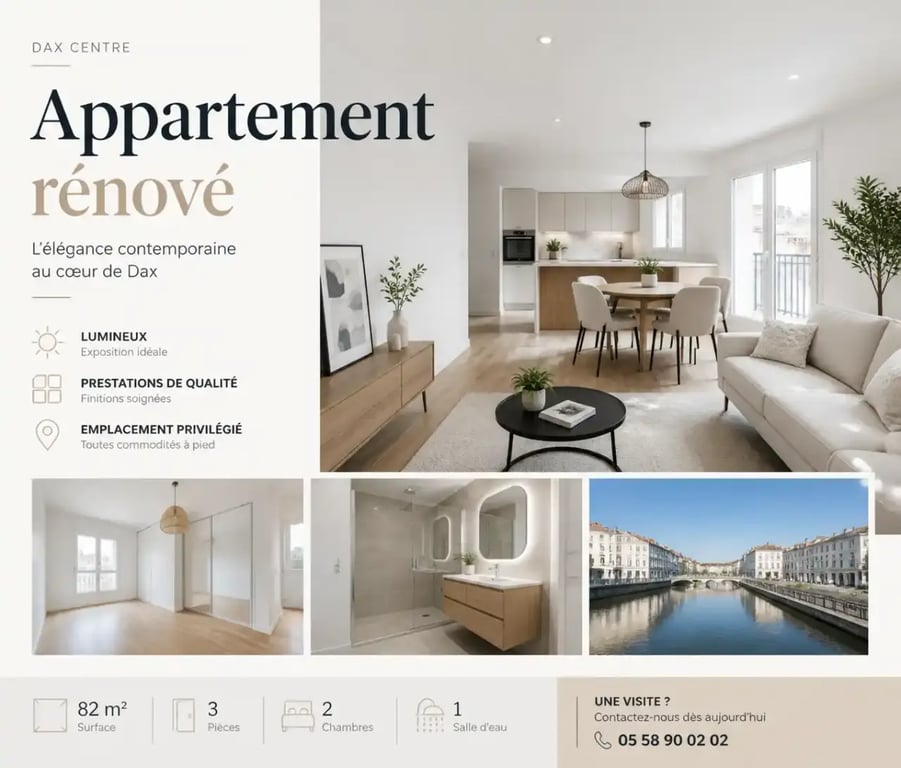 Appartement rénové pour un investissement locatif à Dax